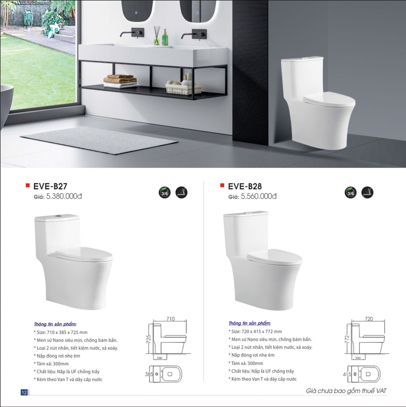 Thiết bị vệ sinh EVEREST Hiện Đại Catalogue và Bảng giá mới nhất /Page 